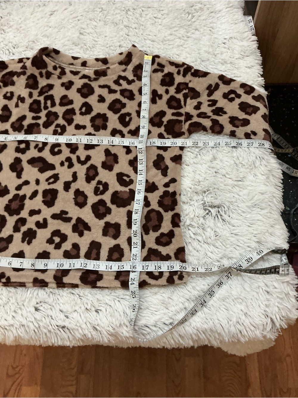 Joyspun Leopard Print Plush Fleece Pajama Lounge Set Size Small (4-6) Cozy Soft - Picture 6 of 14
